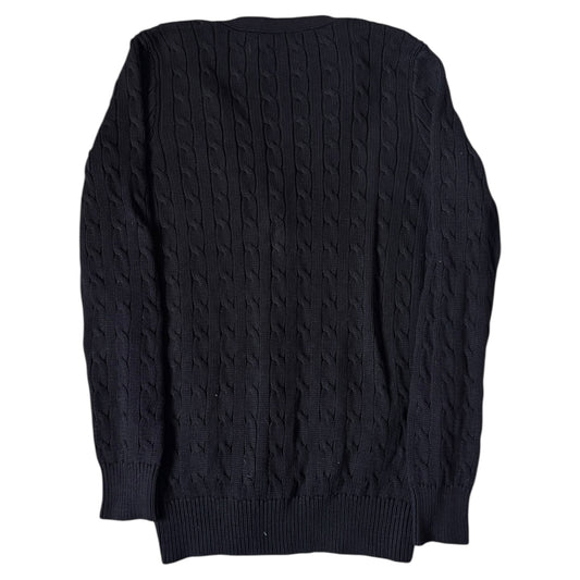 Medium Ralph Lauren Black Cable Knit Cardigan
