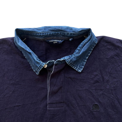 XXL Springfield Navy Long Sleeved Polo Shirt