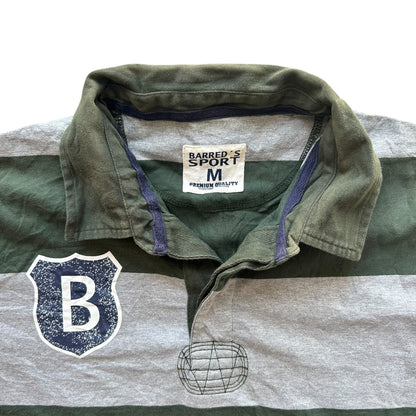 Medium Barred's Sport Green and Grey Striped Rugby Shirt