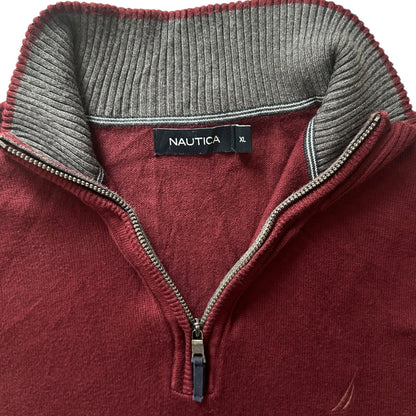 Extra Large Nautica Burgundy 1/4 Zip