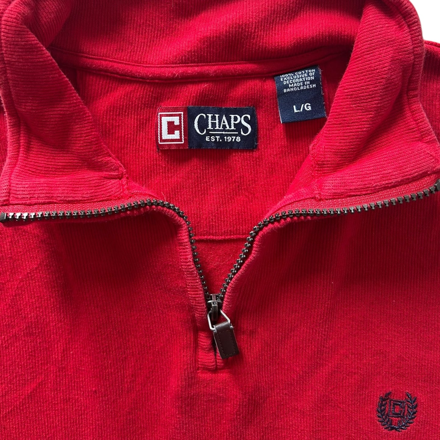 Large Chaps Red 1/4 Zip