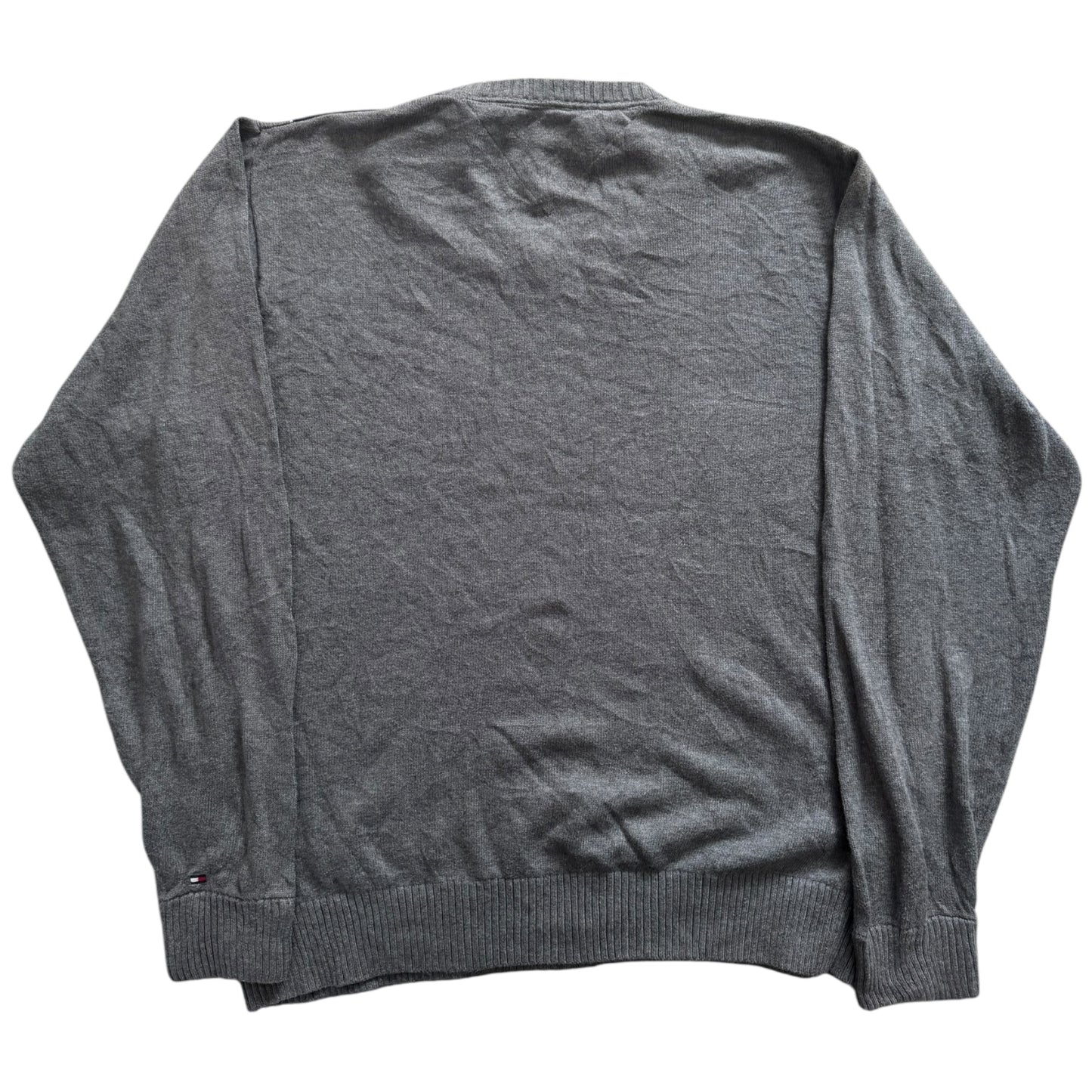 Large Tommy Hilfiger Patterned Grey Knitted Jumper