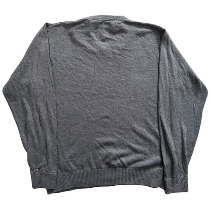 Large Tommy Hilfiger Patterned Grey Knitted Jumper