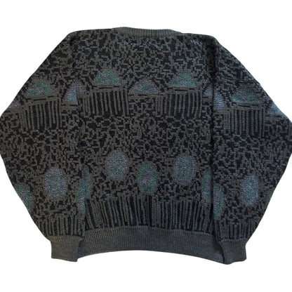 Large Alessandre B Grey Patterned Knitted Jumper