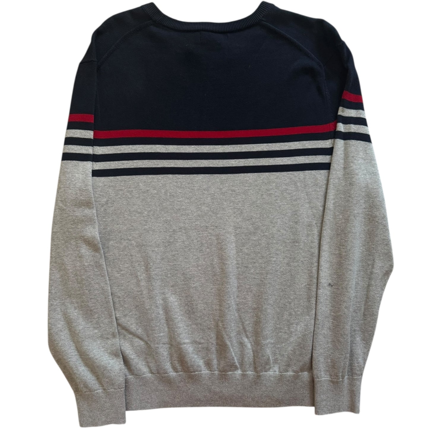 Medium Nautica Navy and Grey Knitted Jumper