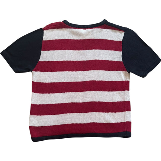 Women’s Small Christopher & Banks USA Flag Knitted Short Sleeved Jumper