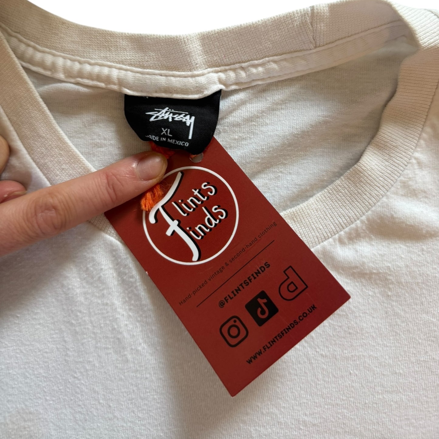 Extra Large Stussy White Graphic T-Shirt