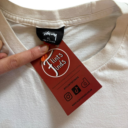 Extra Large Stussy White Graphic T-Shirt
