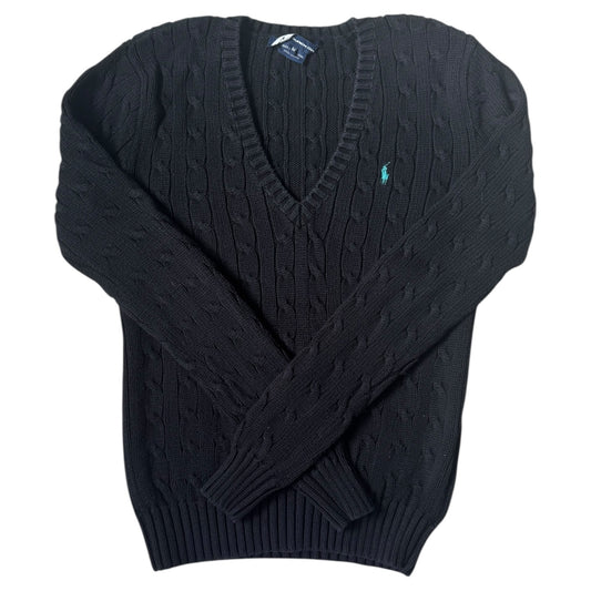 Women’s Medium Ralph Lauren Black Cable Knit Jumper