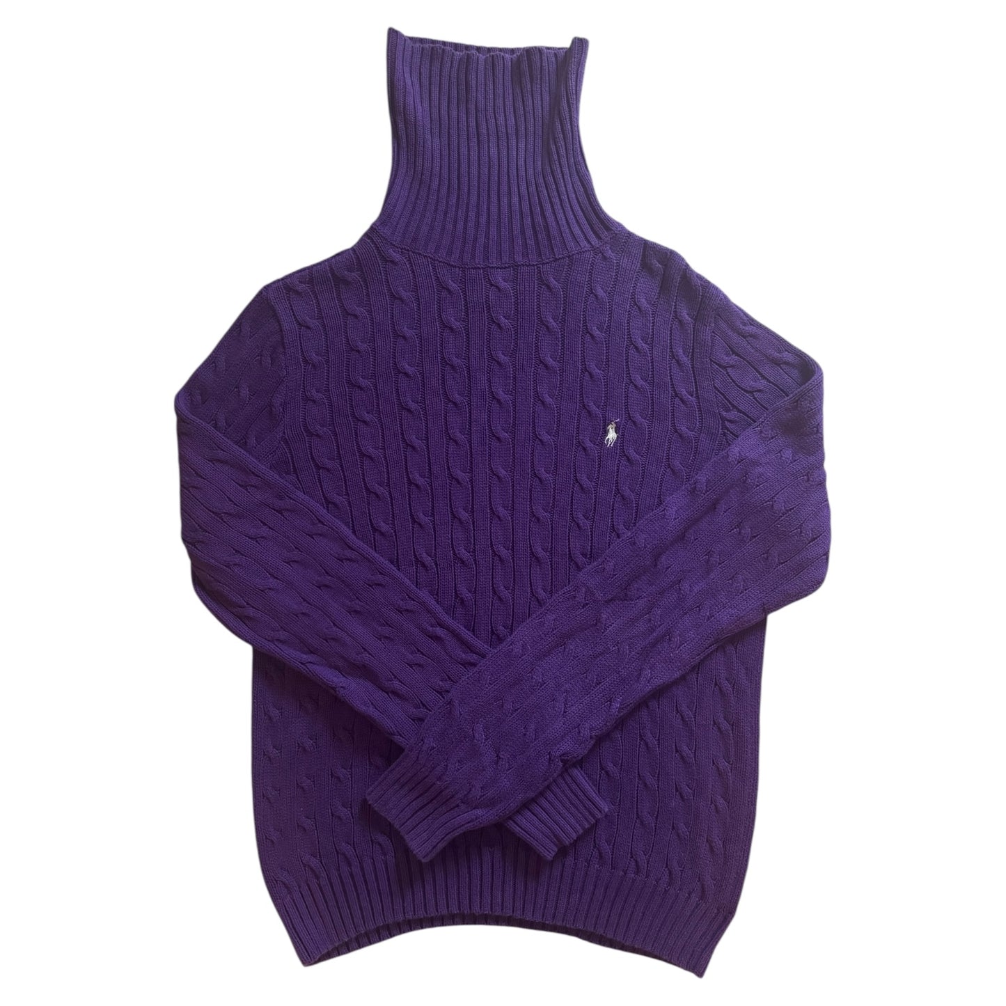 Woman’s Medium Ralph Lauren Purple Cable Knit Jumper