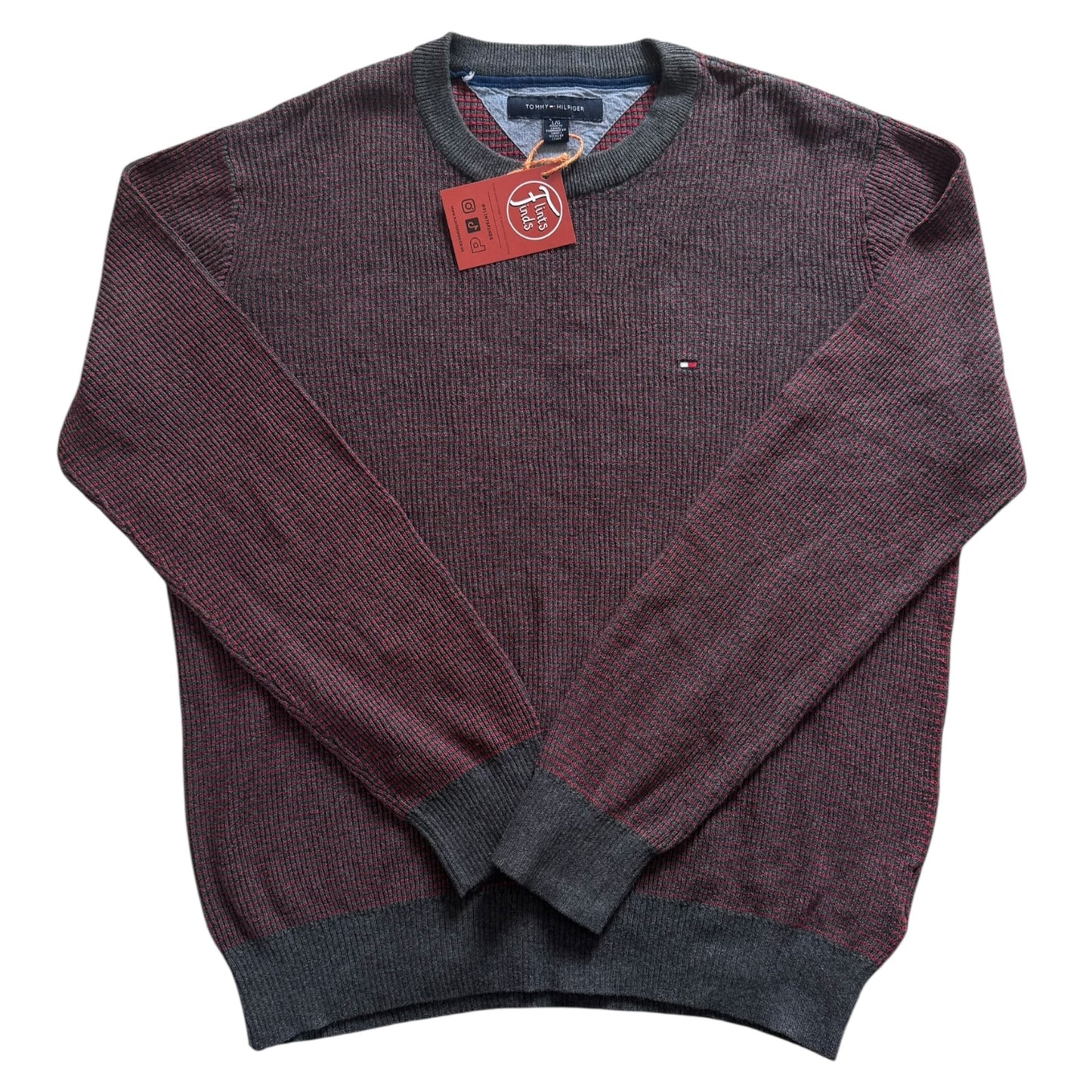 Large Tommy Hilfiger Burgundy Knitted Jumper