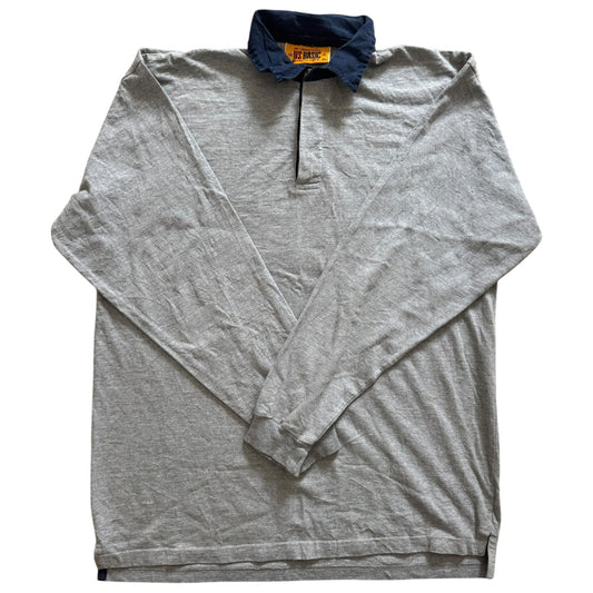 Extra Large US Basics Sportswear Grey Rugby Shirt