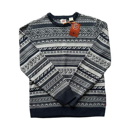 Large Levi's White and Navy Knitted Jumper