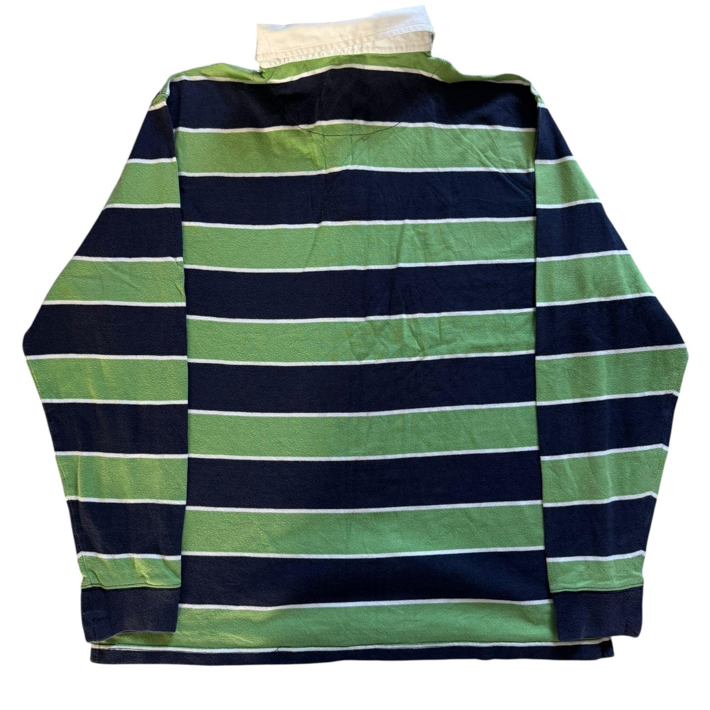 Extra Large Vitrine Sport Green and Navy Striped Rugby Shirt