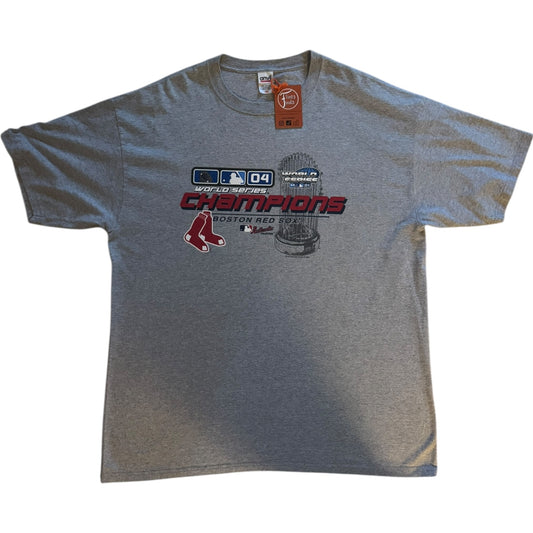 XXL Anvil Grey Boston Red Sox 2004 Champions Graphic T-Shirt