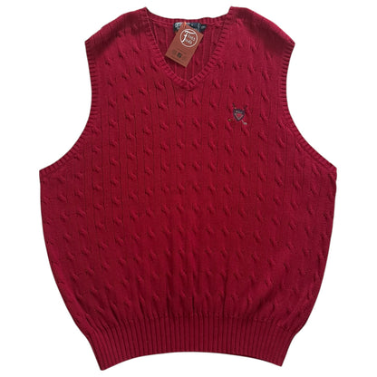 XXL Ralph Lauren Red Cable Knit Sweater Vest