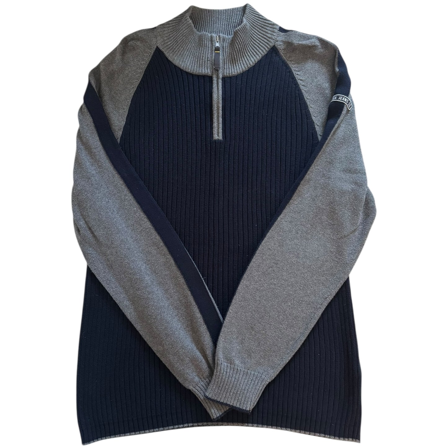 Extra Large Nautica Navy and Grey Knitted 1/4 Zip