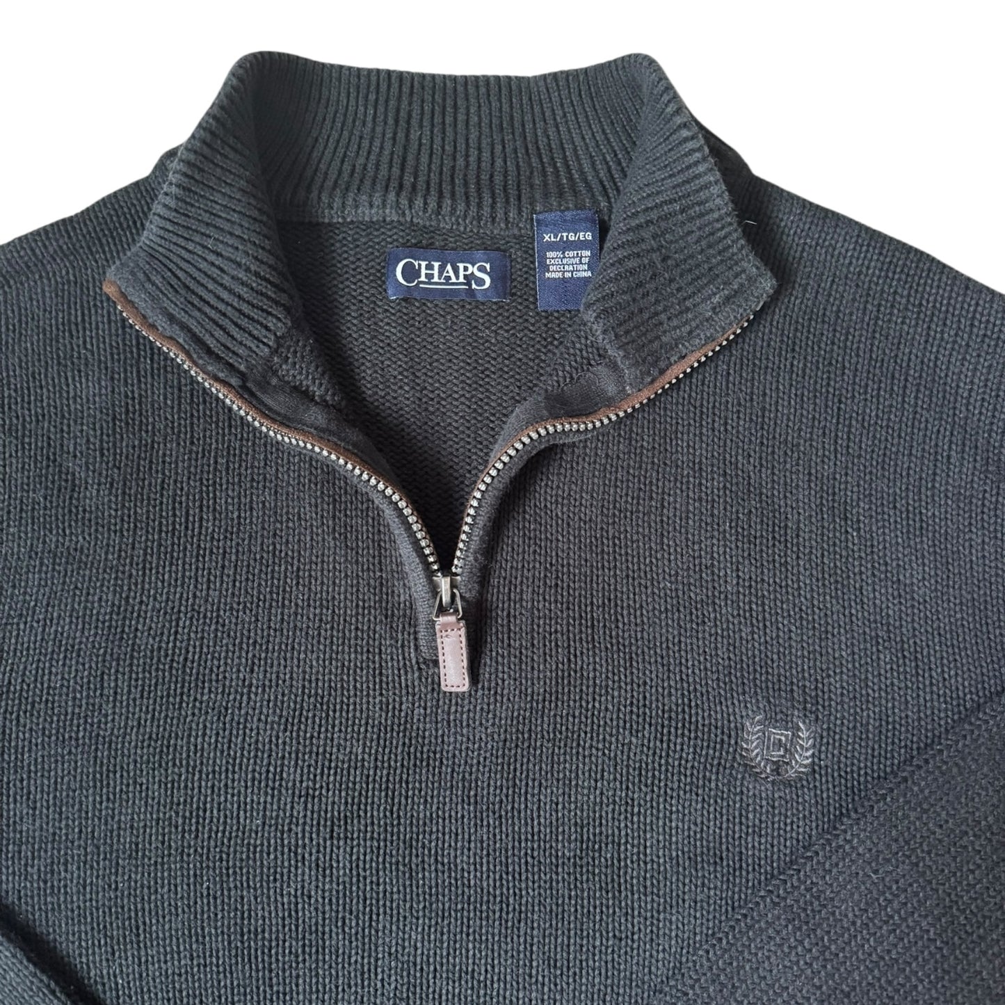 Extra Large Chaps Black 1/4 Zip