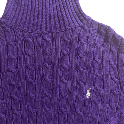 Woman’s Medium Ralph Lauren Purple Cable Knit Jumper