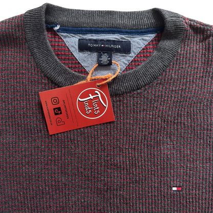 Large Tommy Hilfiger Burgundy Knitted Jumper