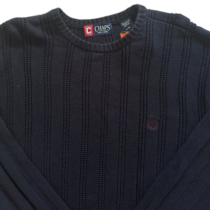 Large Chaps Navy Thick Knitted Jumper