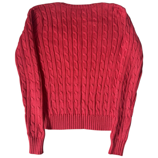 Woman’s Large Ralph Lauren Orange Cable Knit Jumper
