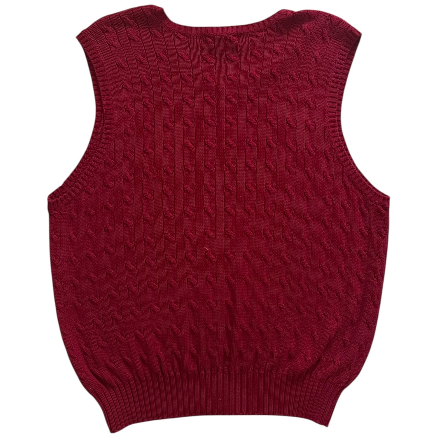 XXL Ralph Lauren Red Cable Knit Sweater Vest