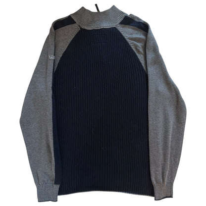 Extra Large Nautica Navy and Grey Knitted 1/4 Zip
