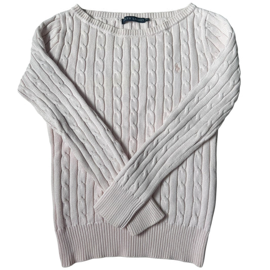 Women’s Medium Ralph Lauren Light Pink Cable Knit Jumper