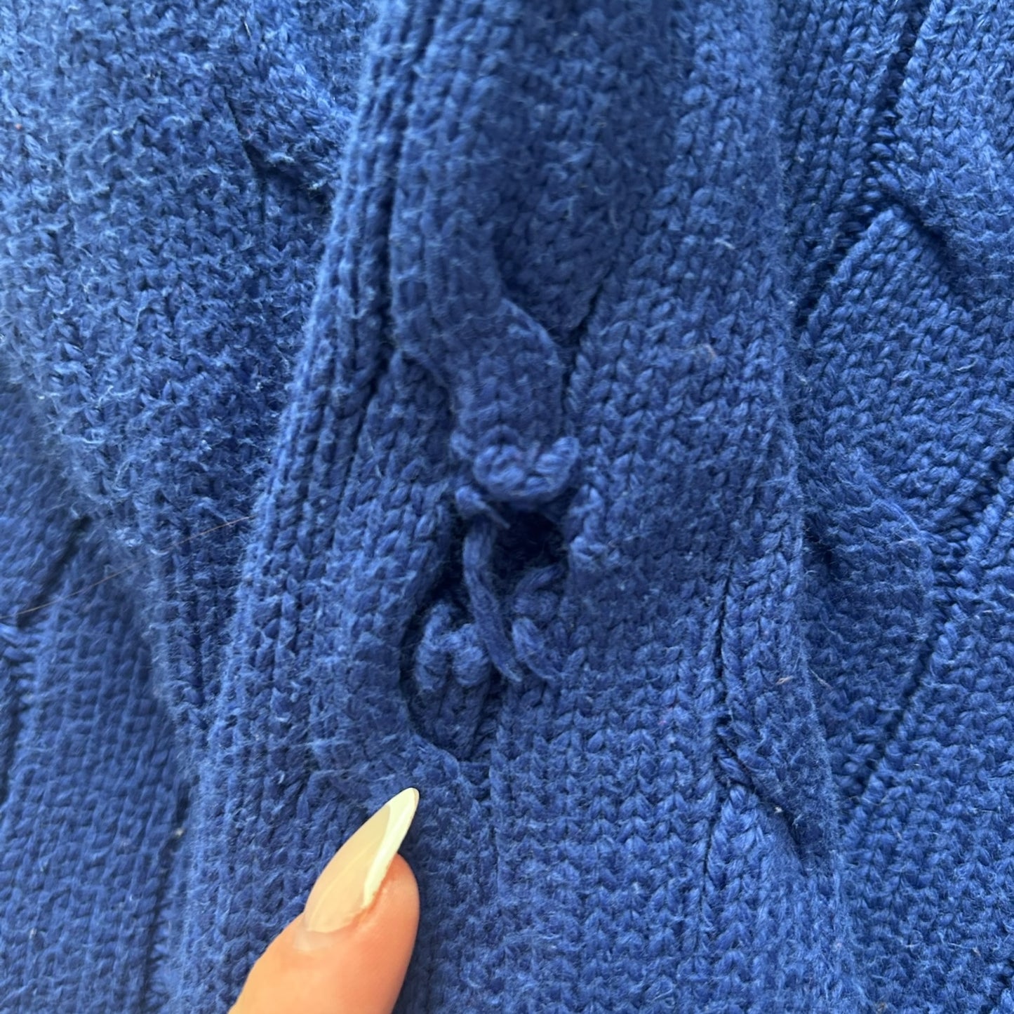 Large Ralph Lauren Blue Cable Knit Jumper
