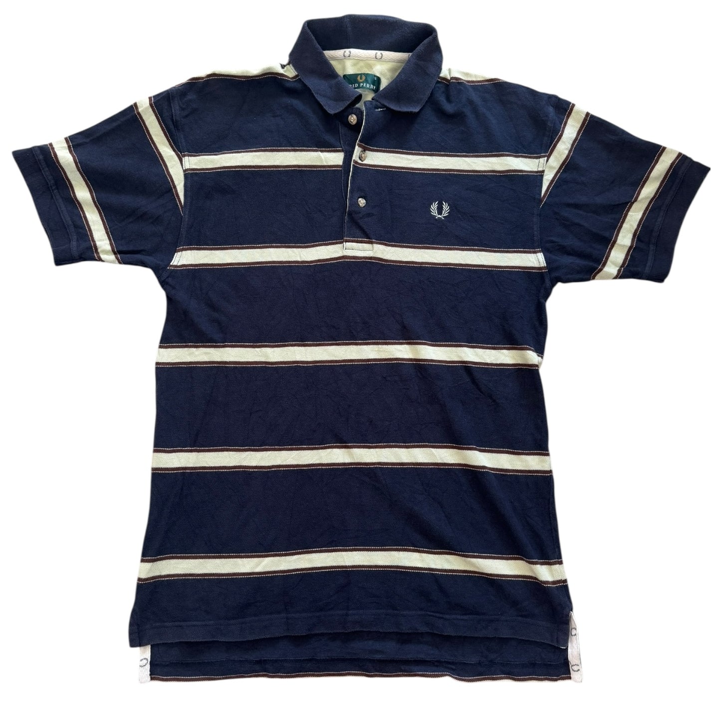 Small Fred Perry Striped Navy Polo Shirt