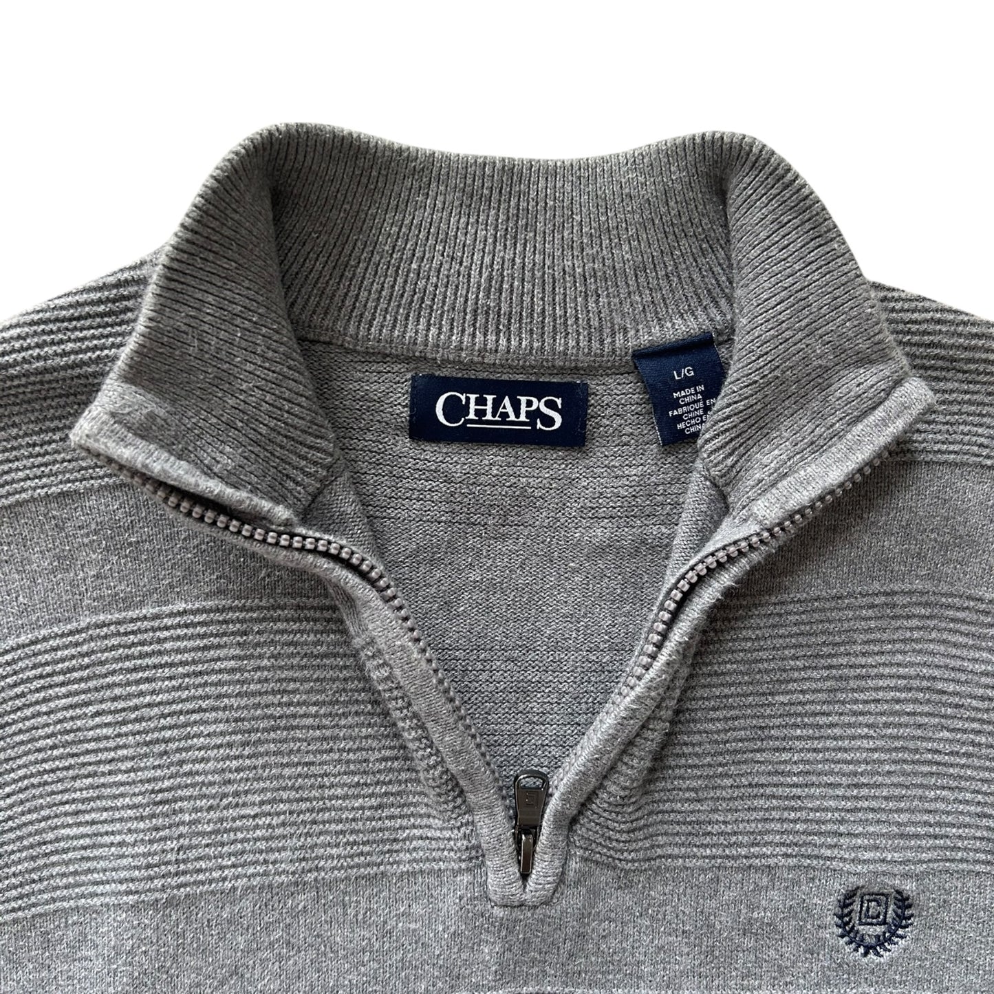 Large Chaps Grey 1/4 Zip