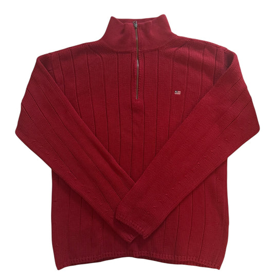 Medium Ralph Lauren Red Knitted 1/4 Zip