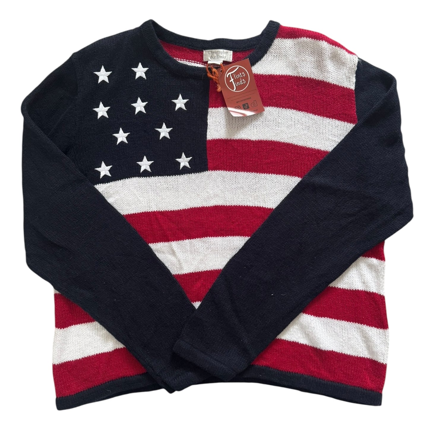 Medium Christopher & Banks Knitted Flag Jumper