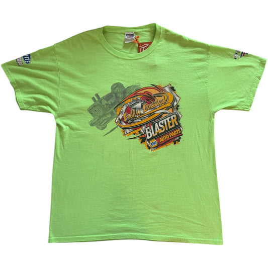 Large Jerzees Neon Yellow Racing Graphic T-Shirt