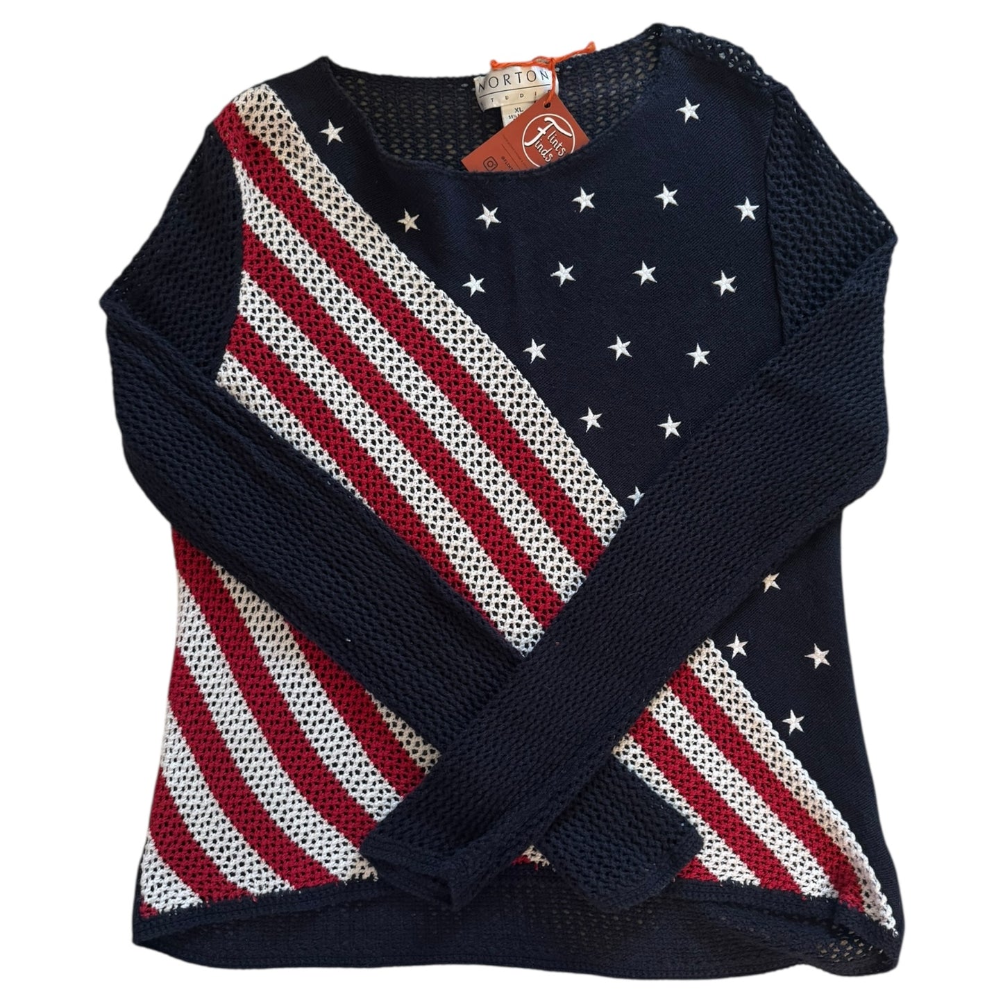 Women’s Extra Large Norton Studio Navy Knitted USA Flag Jumper