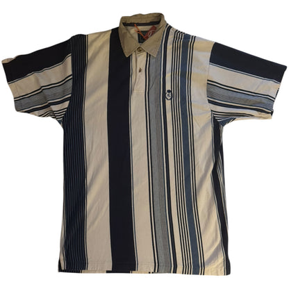Extra Large Chaps Blue and White Striped Polo Shirt