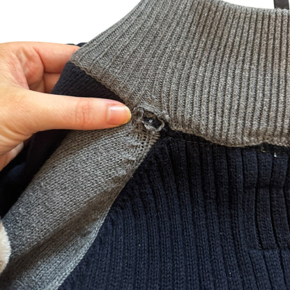 Extra Large Nautica Navy and Grey Knitted 1/4 Zip