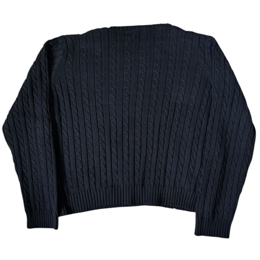 Women’s Petite Small Ralph Lauren Black Cable Knit Jumper
