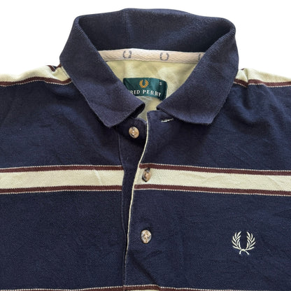 Small Fred Perry Striped Navy Polo Shirt