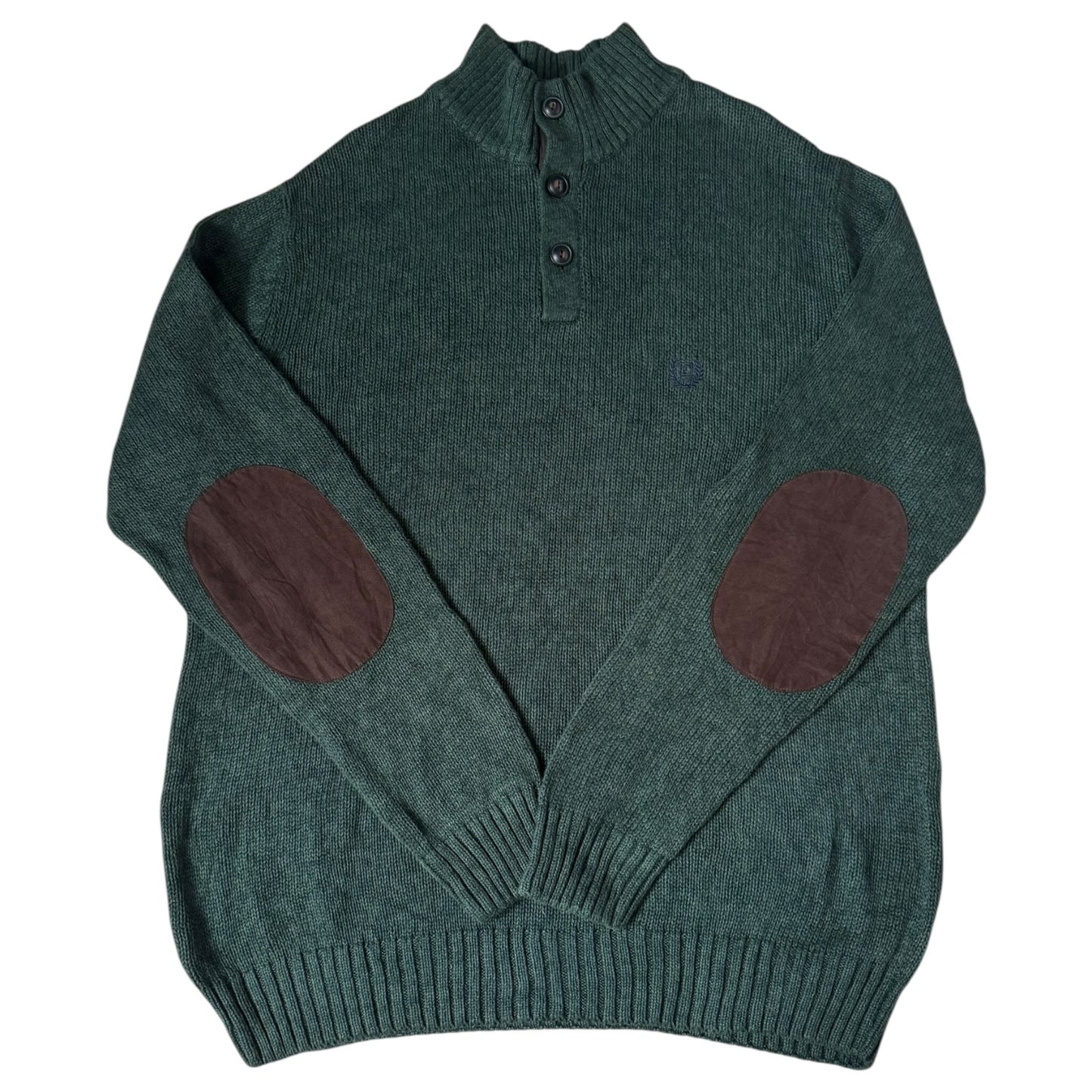 Large Chaps Green Thick Knitted Jumper