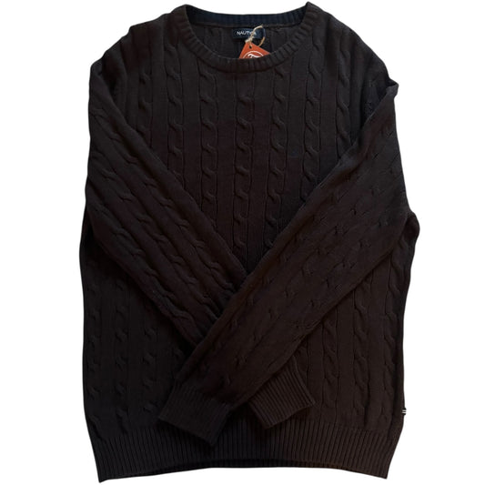 Large Nautica Brown Thick Cable Knit Jumper