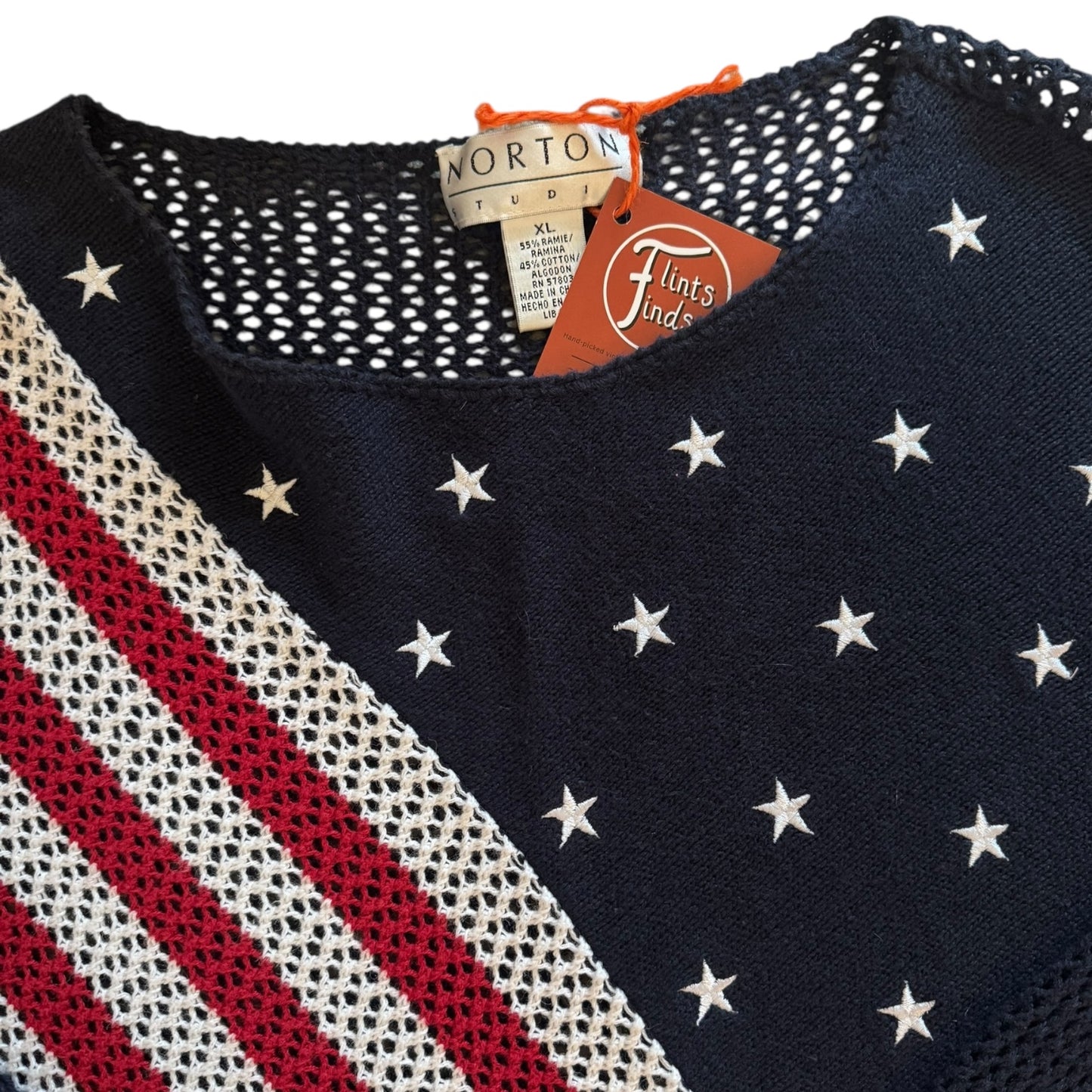 Women’s Extra Large Norton Studio Navy Knitted USA Flag Jumper