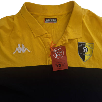 Large Kappa FC Steene Black and Yellow Polo Shirt
