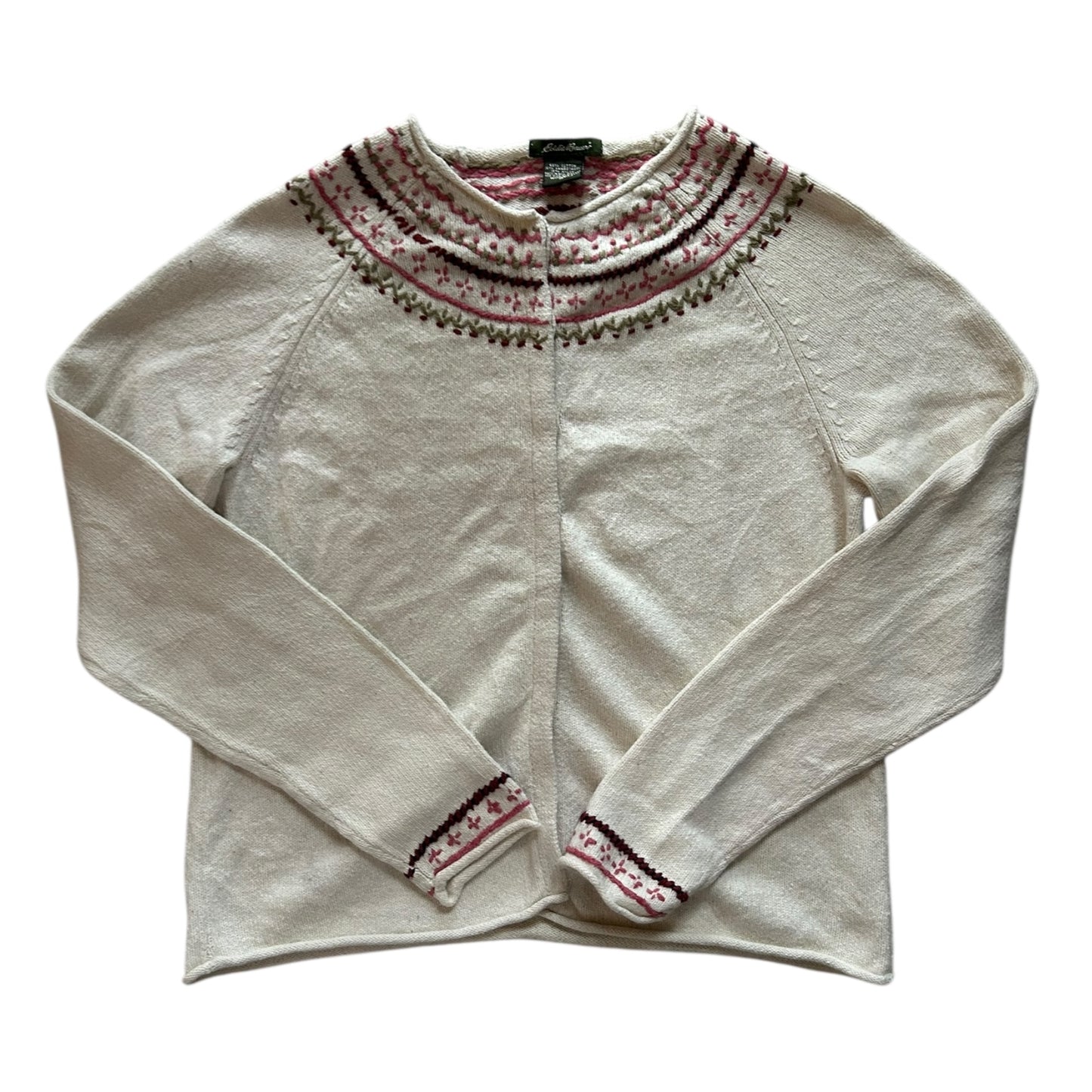 Women's Medium Eddie Bauer Cream Cardigan