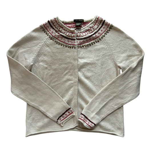 Women's Medium Eddie Bauer Cream Cardigan