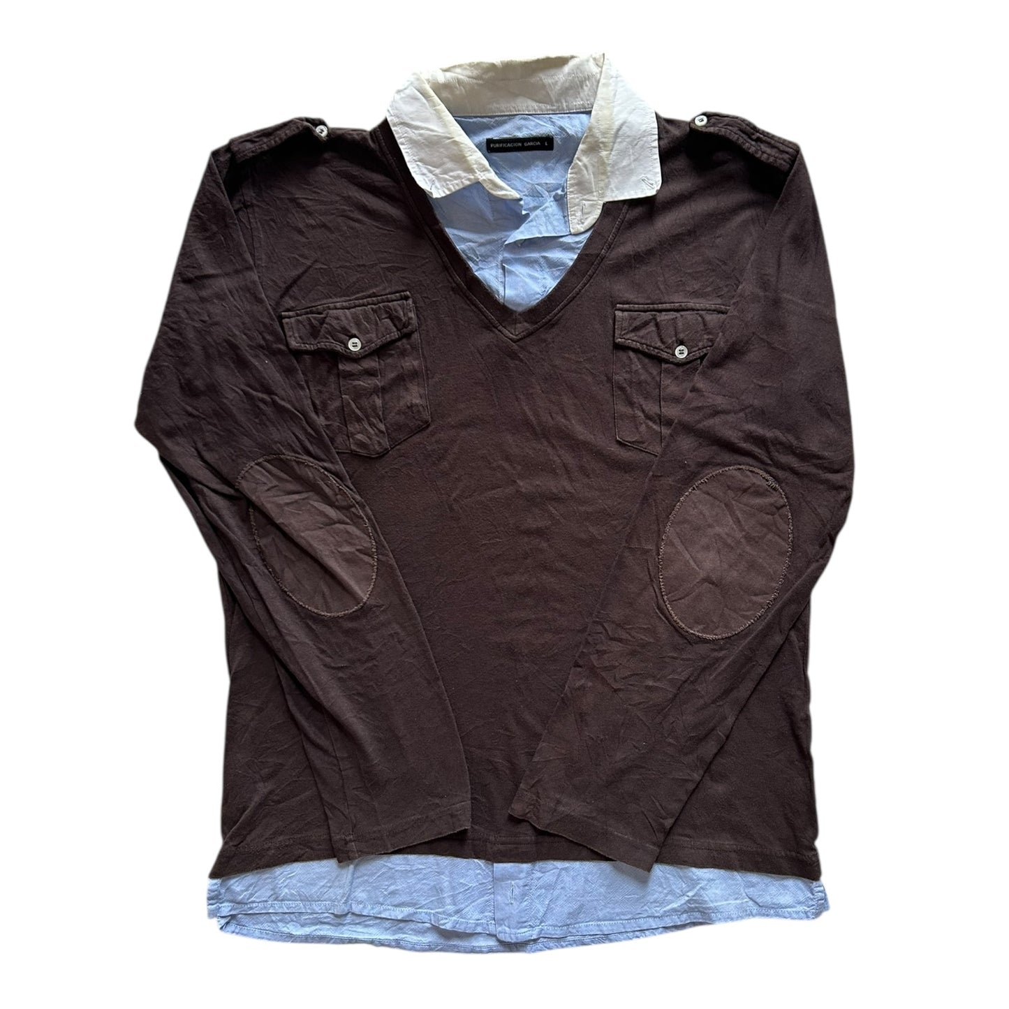 Large Purificacion Garcia Brown Rugby Shirt