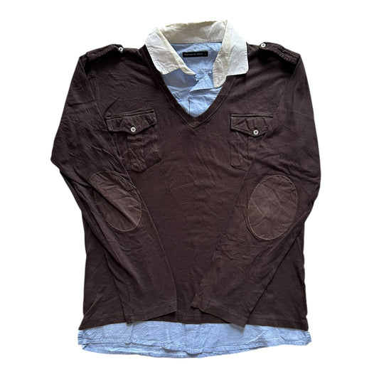 Large Purificacion Garcia Brown Rugby Shirt