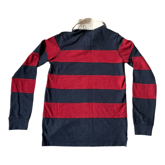 Kids XL Urban Pipeline Striped Navy and Red Rugby Shirt