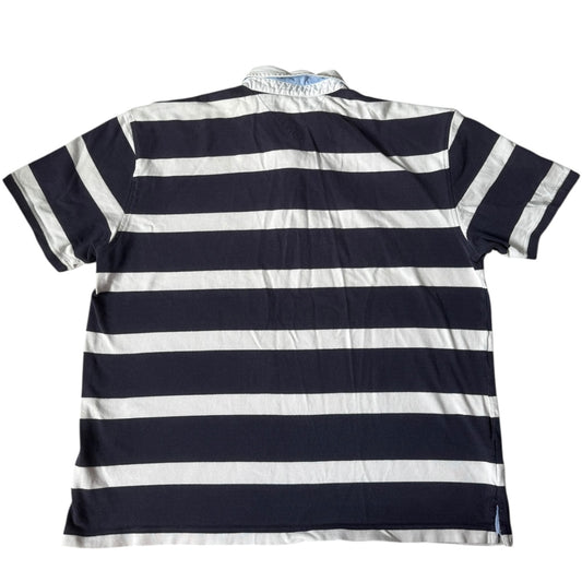 XXL Tommy Hilfiger Navy and White Striped Polo Shirt
